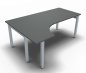 Preview: EDV-Schreibtisch ONE 180 cm links Onyxgrau